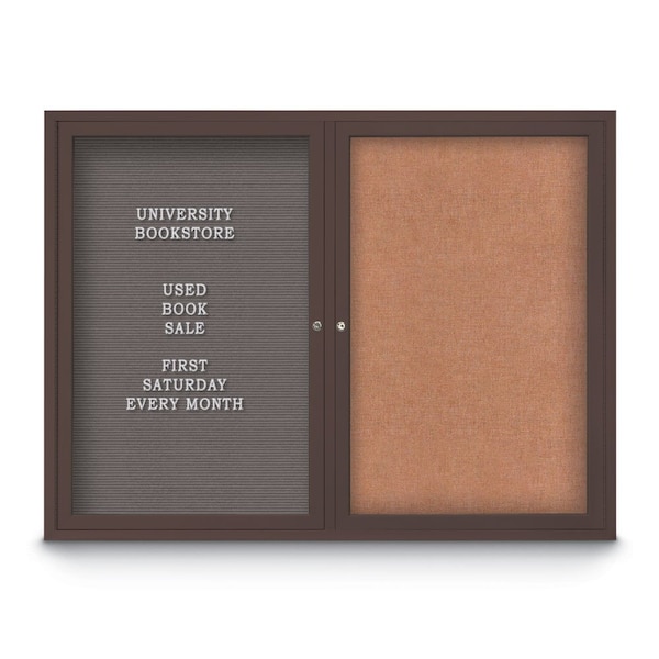 Corkboard, 18"x24", Rubber/Bronze